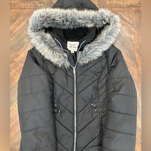 Girls Large Black Puffy Coat